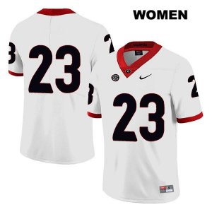 Women's Georgia Bulldogs NCAA #23 Willie Erdman Nike Stitched White Legend Authentic No Name College Football Jersey EBW0454IS